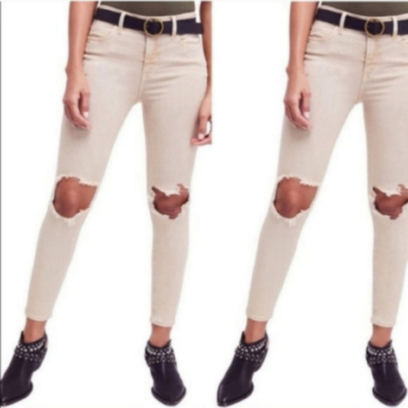 Free People Denim - NWT FP High Waist Busted Knee skinny Jeans